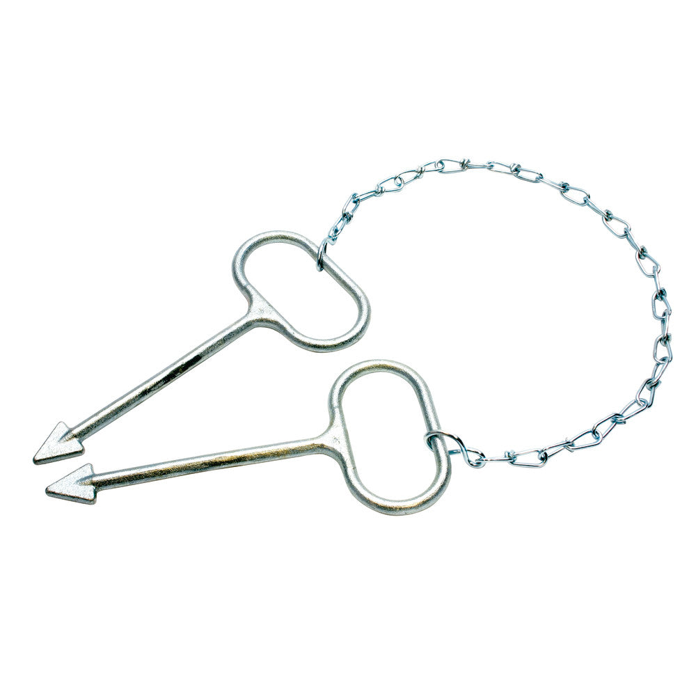 Kavelj za odpiranje jaškov z verigo