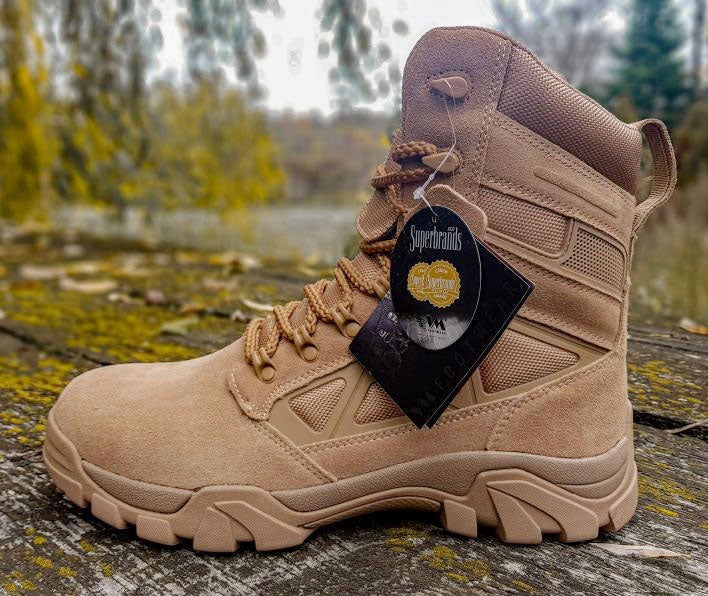 Visoki taktični čevlji MANCHESTER svetlo rjavi