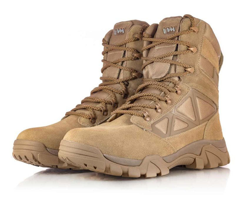 Visoki taktični čevlji MANCHESTER svetlo rjavi